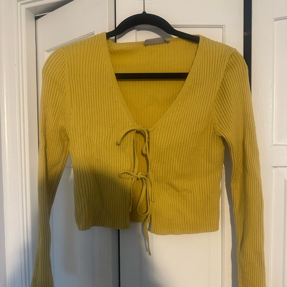 Everlane Yellow Ribbed Crop Top - Picture 7 of 10